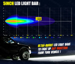 8x 5inch LED Light Bar Flood Beam Reverse Work Lamp Offroad Driving 4x4