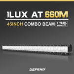 DEFEND INDUST 45inch CREE LED Light Bar Combo Driving Light Truck Offroad 4x4WD
