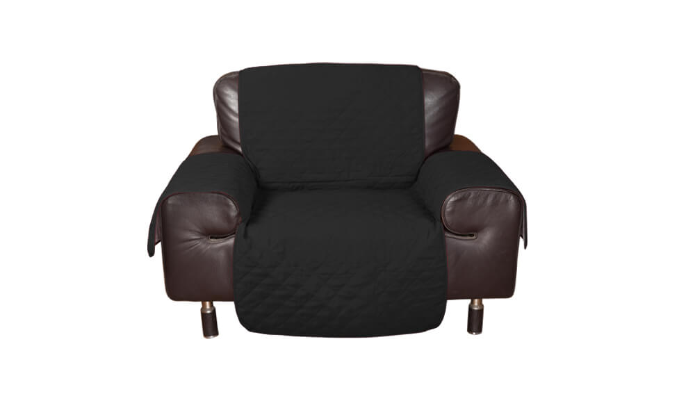 1 Seater Sofa Covers Quilted Couch Lounge Protectors Slipcovers Black