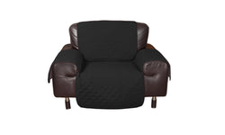 1 Seater Sofa Covers Quilted Couch Lounge Protectors Slipcovers Black