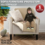 1 Seater Couch Sofa Cover Removable Quilted Slipcover Pet Kids Protector