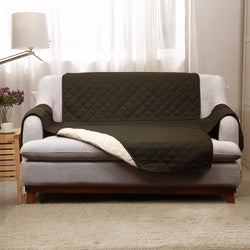 2 Seater Sofa Covers Quilted Couch Lounge Protectors Slipcovers Brown