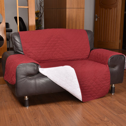 3 Seater Sofa Covers Quilted Couch Lounge Protectors Slipcovers Burgundy