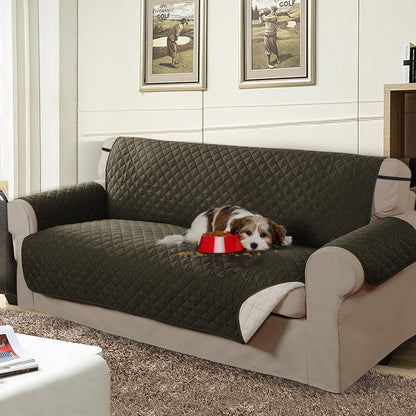 3 Seater Sofa Covers Quilted Couch Lounge Protectors Slipcovers Brown