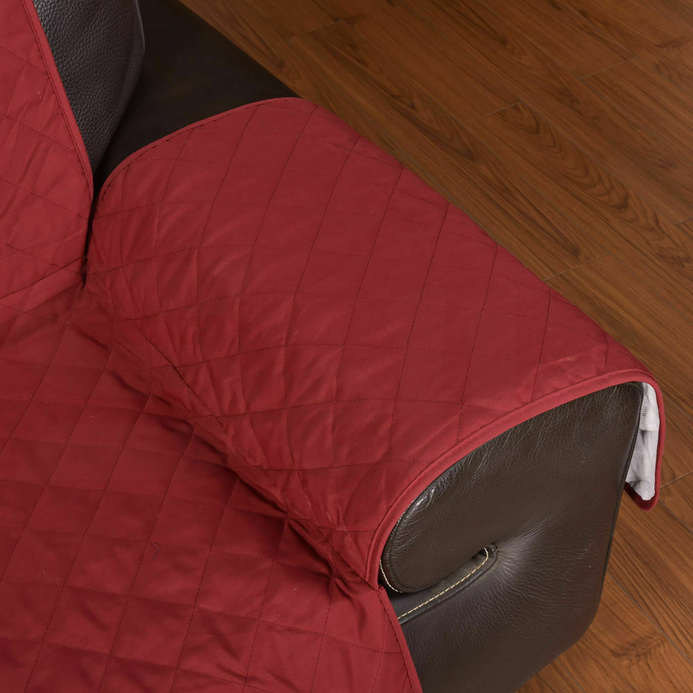 1 Seater Sofa Covers Quilted Couch Lounge Protectors Slipcovers Wine