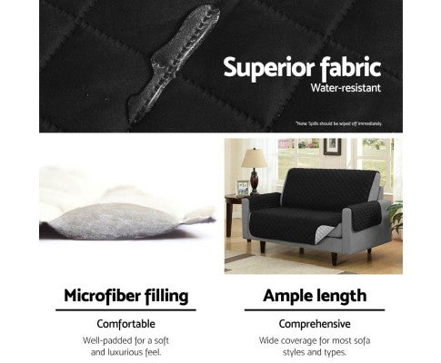 3 Seater Slipcovers Black/Red