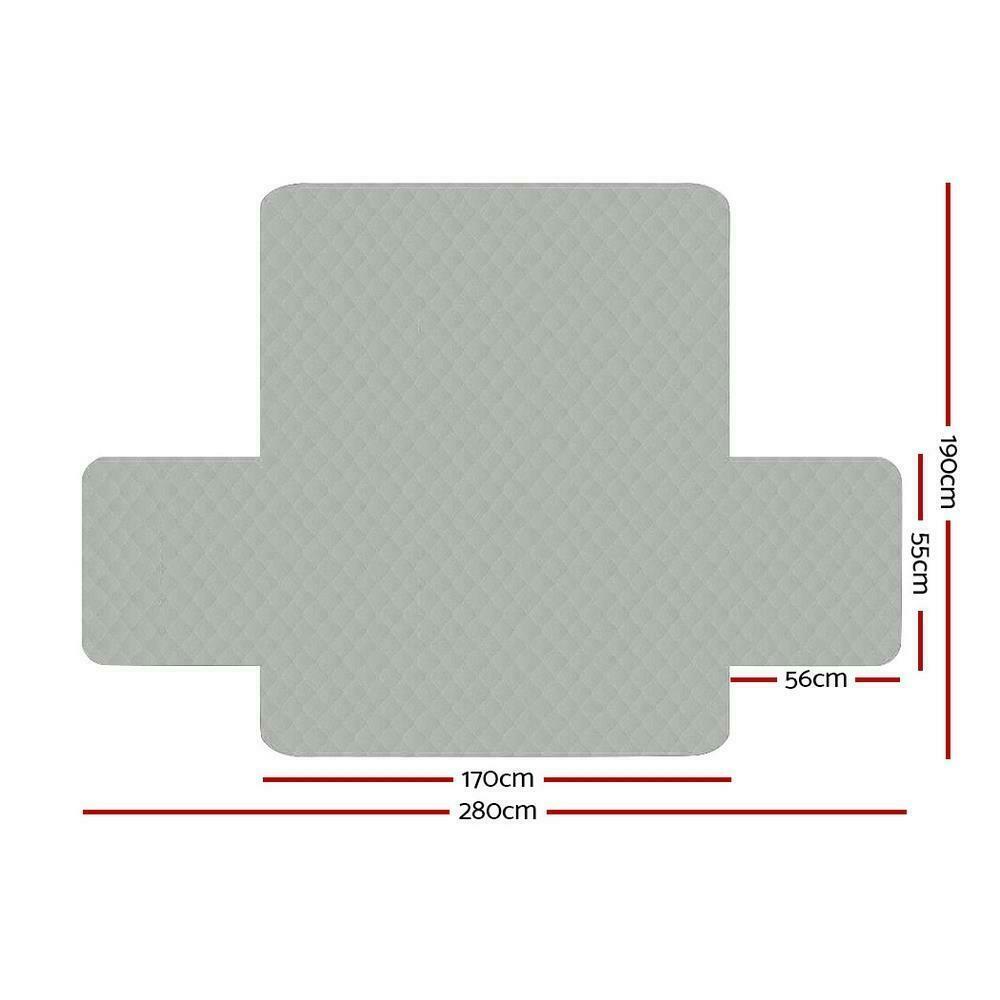 3 Seater Slipcovers Grey/Dark Grey