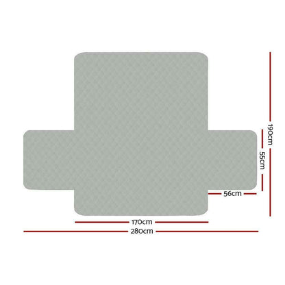 3 Seater Slipcovers Grey/Dark Grey