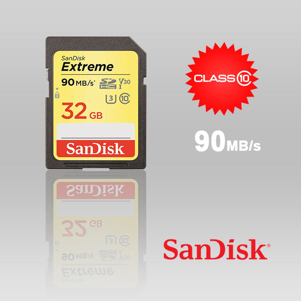  Sandisk Extreme SDHC UHS-I U3 Class 10 32GB upto 90MB/s (SDSDXVE-032G)