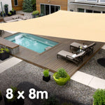 Wallaroo Rectangular Shade Sail 8m x 8m - Sand