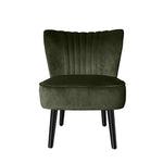 Shell Scallop Design: Black Velvet Accent Chair for Stylish Home