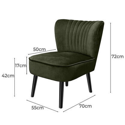 Shell Scallop Design: Black Velvet Accent Chair for Stylish Home