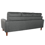 Linen Corner Sofa Couch Lounge Chaise with Wooden Legs - Grey