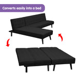 3-Seater Corner Sofa Bed Lounge Chaise Couch - Black
