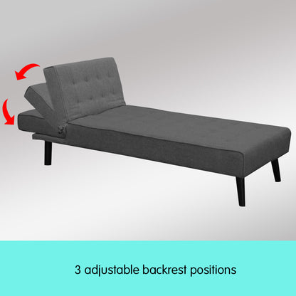 3-Seater Corner Sofa Bed with Lounge Chaise Couch Furniture Dark Grey