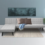 3-Seater Corner Sofa Bed with Lounge Chaise Couch Furniture Light Grey