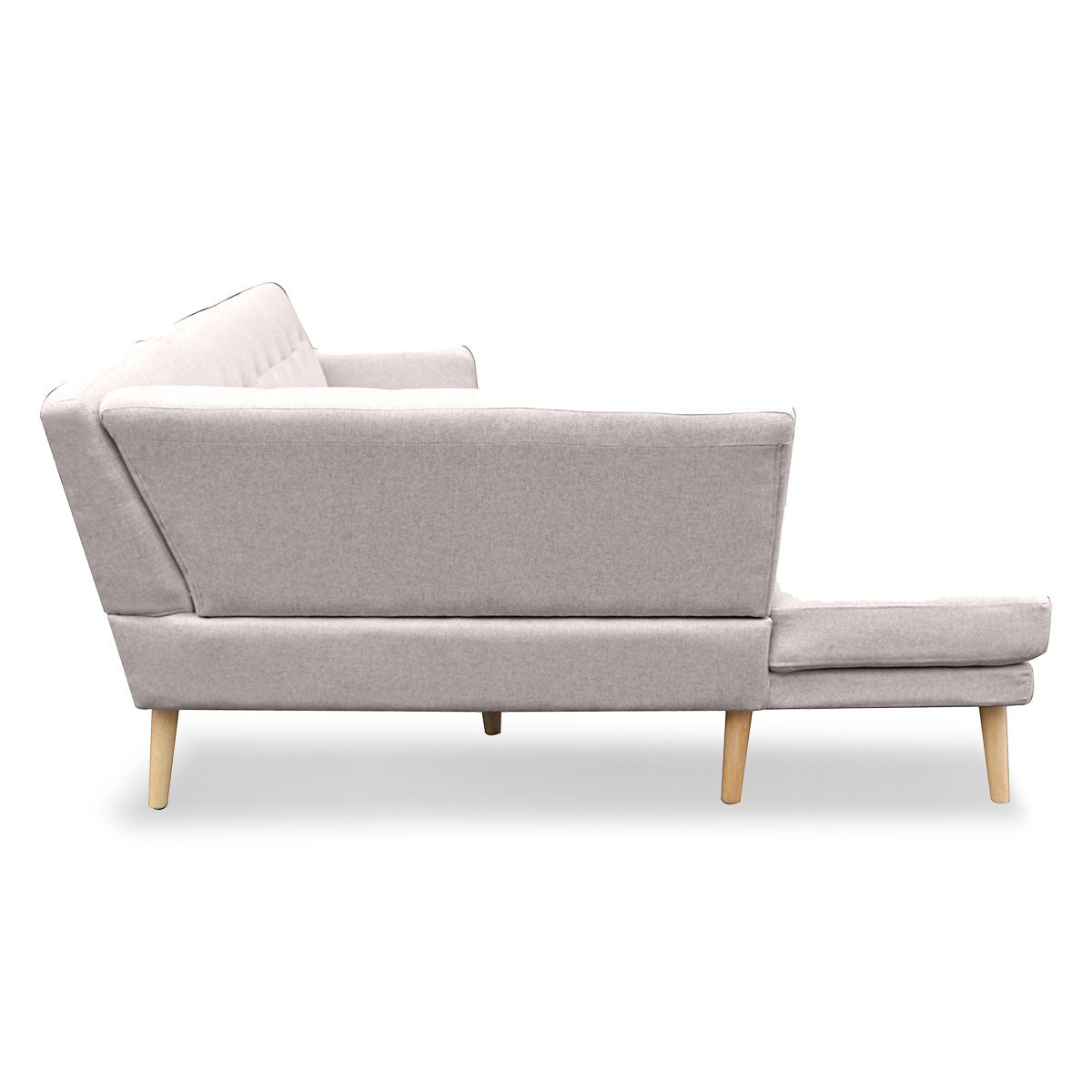 Linen Corner Sofa Lounge L-shaped Chaise Light Grey
