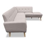 Linen Corner Sofa Lounge L-shaped Chaise Light Grey