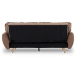 3 Seater Modular Linen Fabric Sofa Bed Couch Futon - Brown