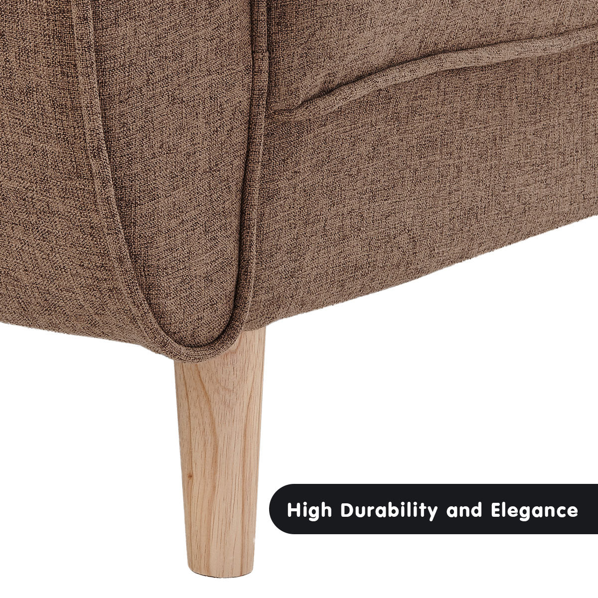 3 Seater Modular Linen Fabric Sofa Bed Couch Futon - Brown