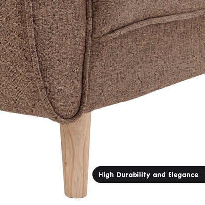 3 Seater Modular Linen Fabric Sofa Bed Couch Futon - Brown