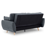 3 Seater Modular Linen Fabric Wood Sofa Bed Couch- Dark Grey