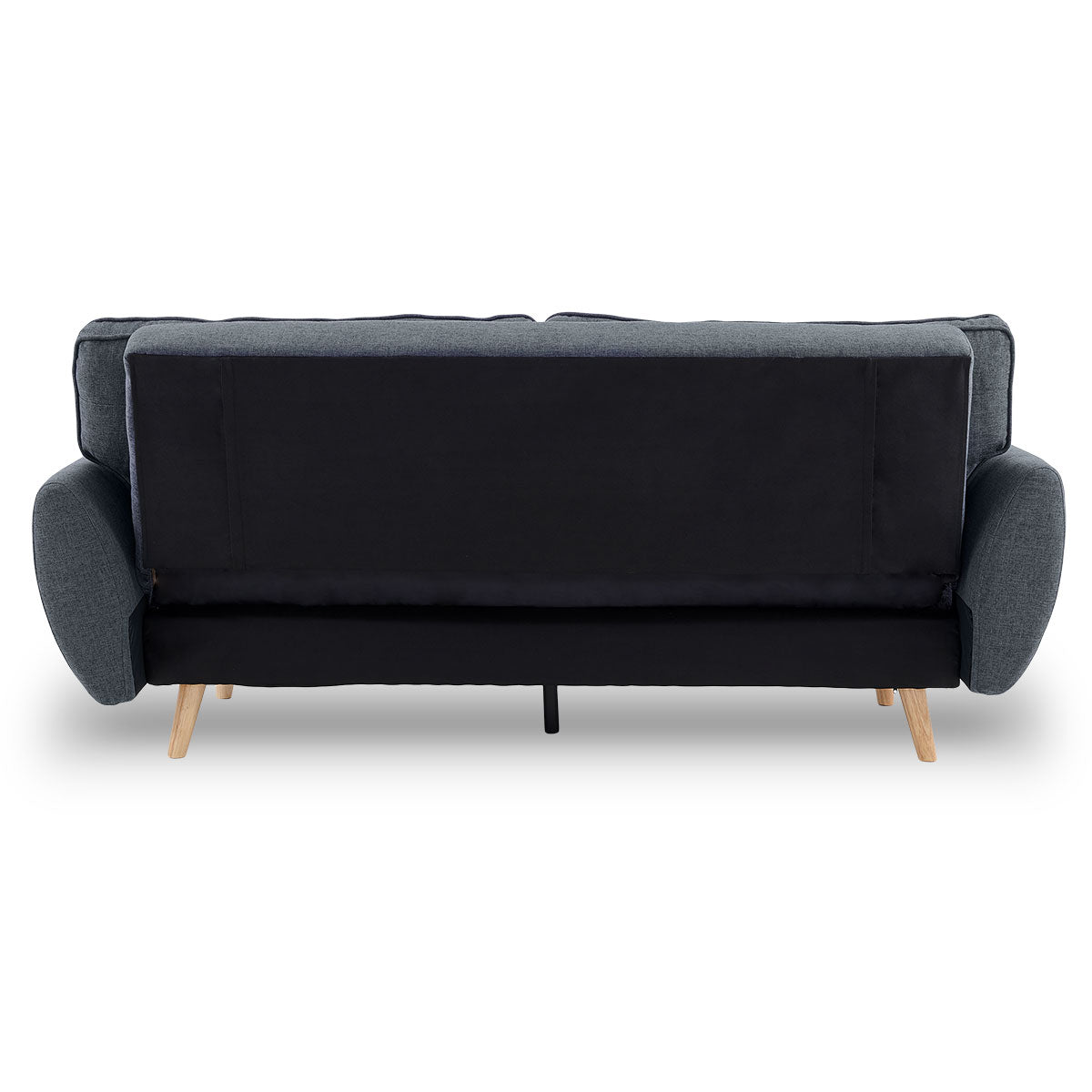 3 Seater Modular Linen Fabric Wood Sofa Bed Couch- Dark Grey