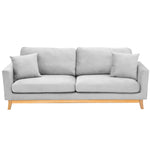 3 Seater Velvet Sofa Bed Couch Furniture - Light Grey