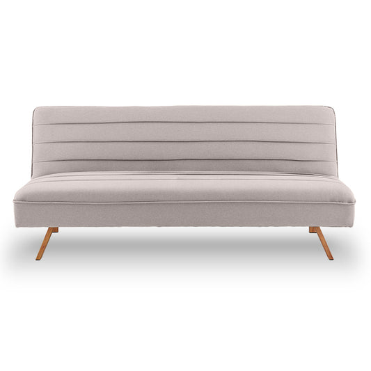 3 Seater Modular Linen Fabric Sofa Bed Couch Futon - Beige