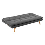 3 Seater Linen Sofa Bed Couch Lounge Futon - Dark Grey