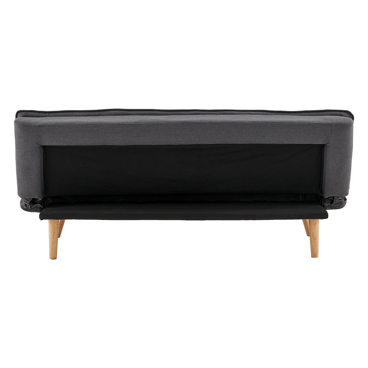3 Seater Linen Sofa Bed Couch Lounge Futon - Dark Grey