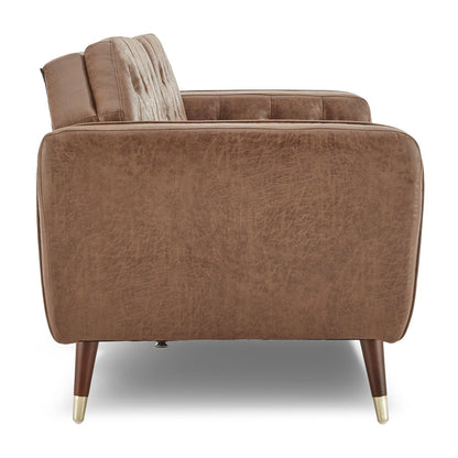 Faux Velvet Tufted Sofa Bed Couch Futon - Brown