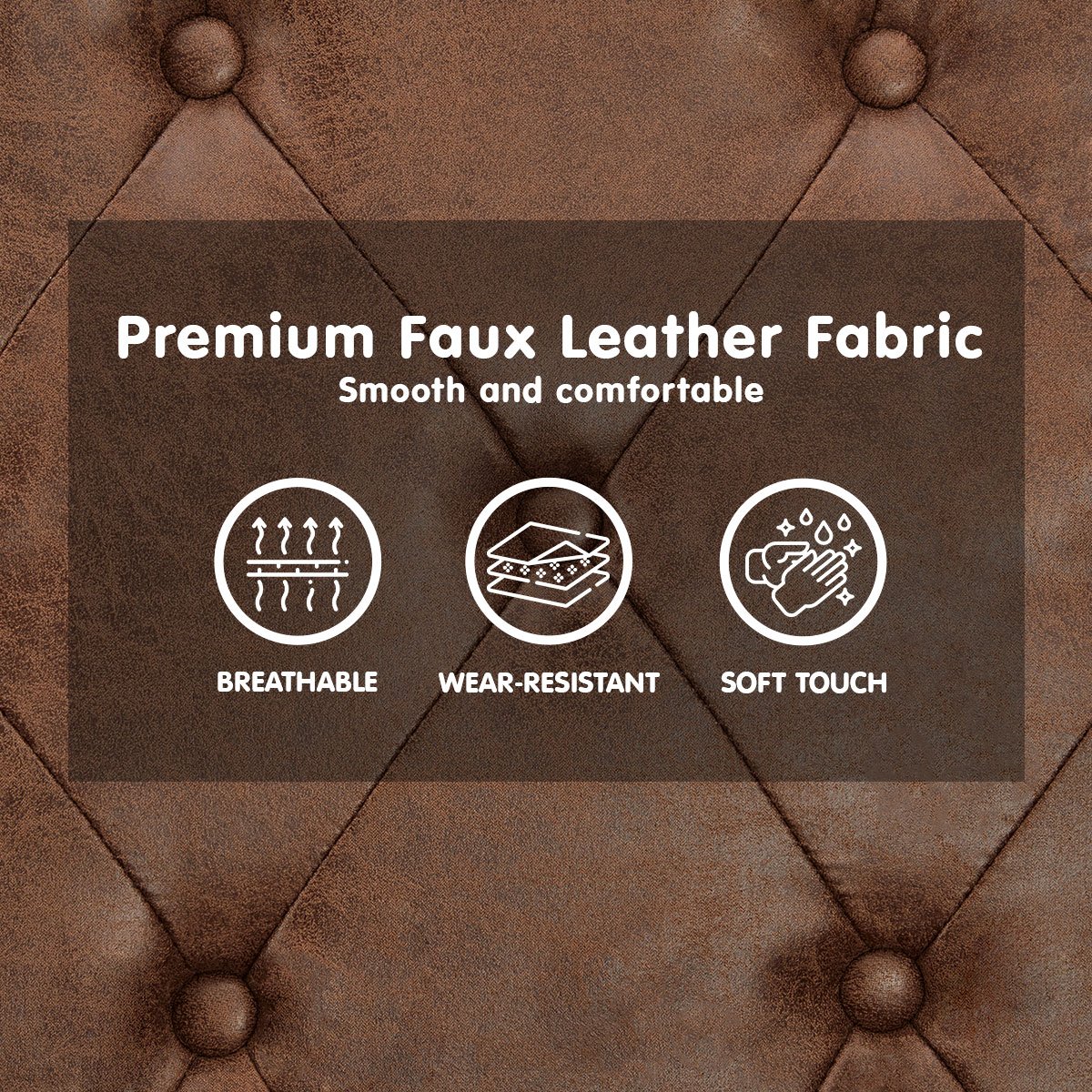 Faux Velvet Tufted Sofa Bed Couch Futon - Brown