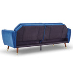 Velvet Sofa Bed Couch Furniture Lounge Suite Futon Blue