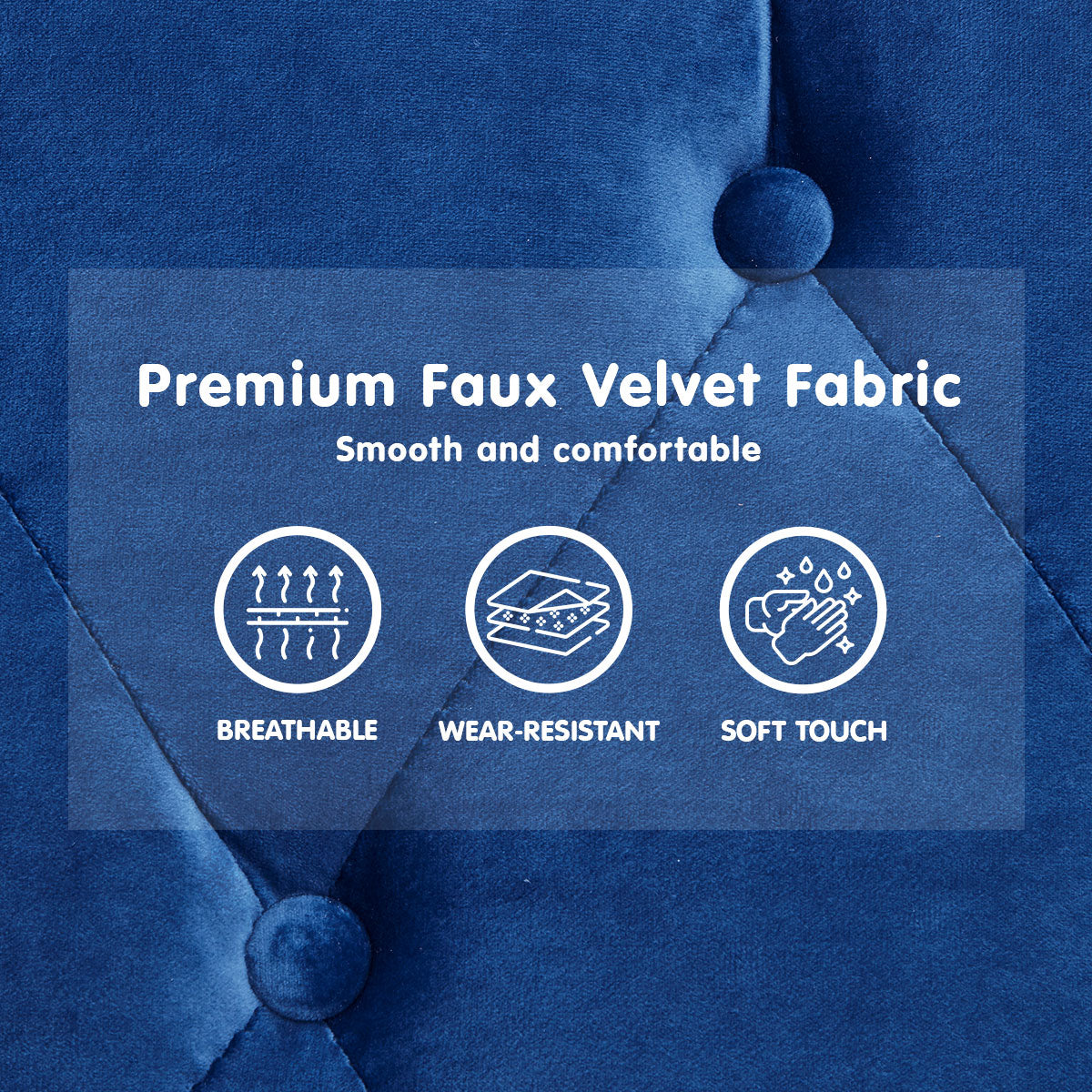 Faux Velvet Sofa Bed Couch Furniture Lounge Suite Futon Blue