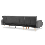 3-Seater Corner Sofa Bed with Chaise Lounge - Dark Grey