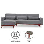 Velvet Sofa Bed Couch Lounge Chaise Cushions Light Grey