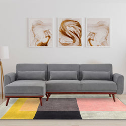 Velvet Sofa Bed Couch Lounge Chaise Cushions Light Grey