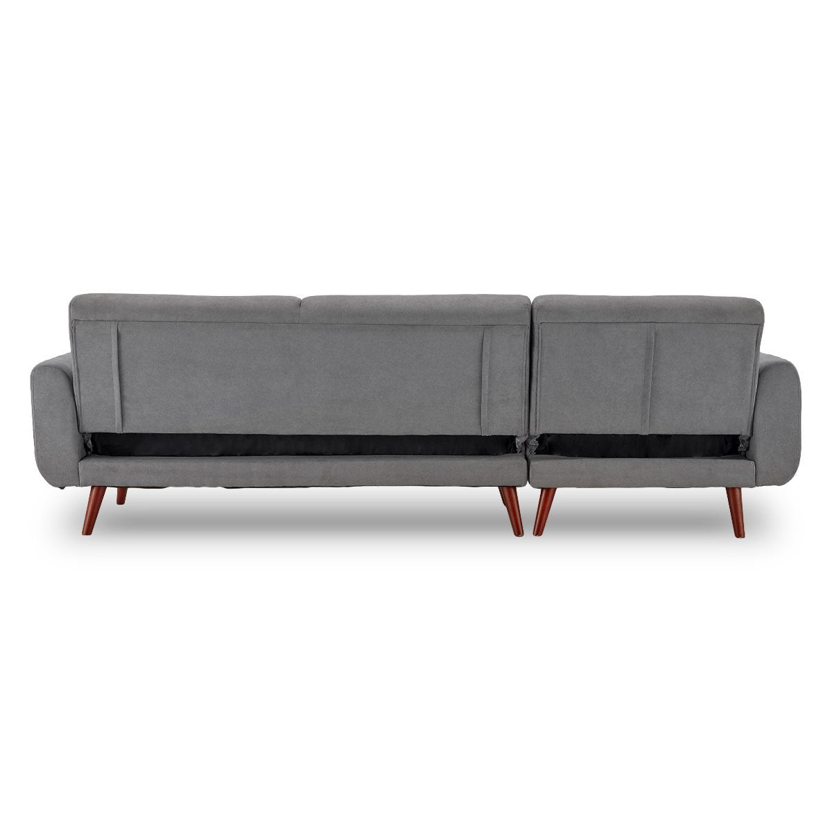 Velvet Sofa Bed Couch Lounge Chaise Cushions Light Grey