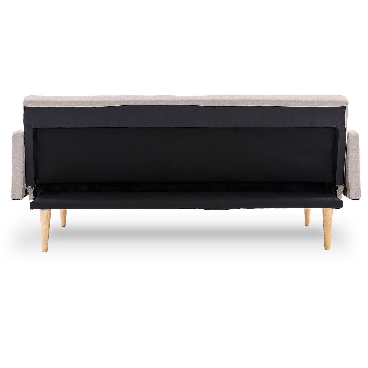 3-Seater Faux Linen Sofa Bed Couch - Beige