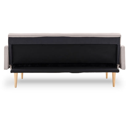 3-Seater Faux Linen Sofa Bed Couch - Beige
