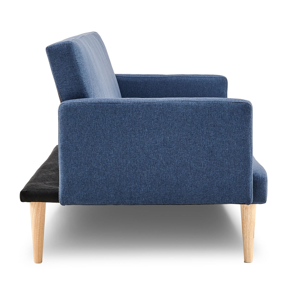 3-Seater Linen Sofa Bed Couch - Blue