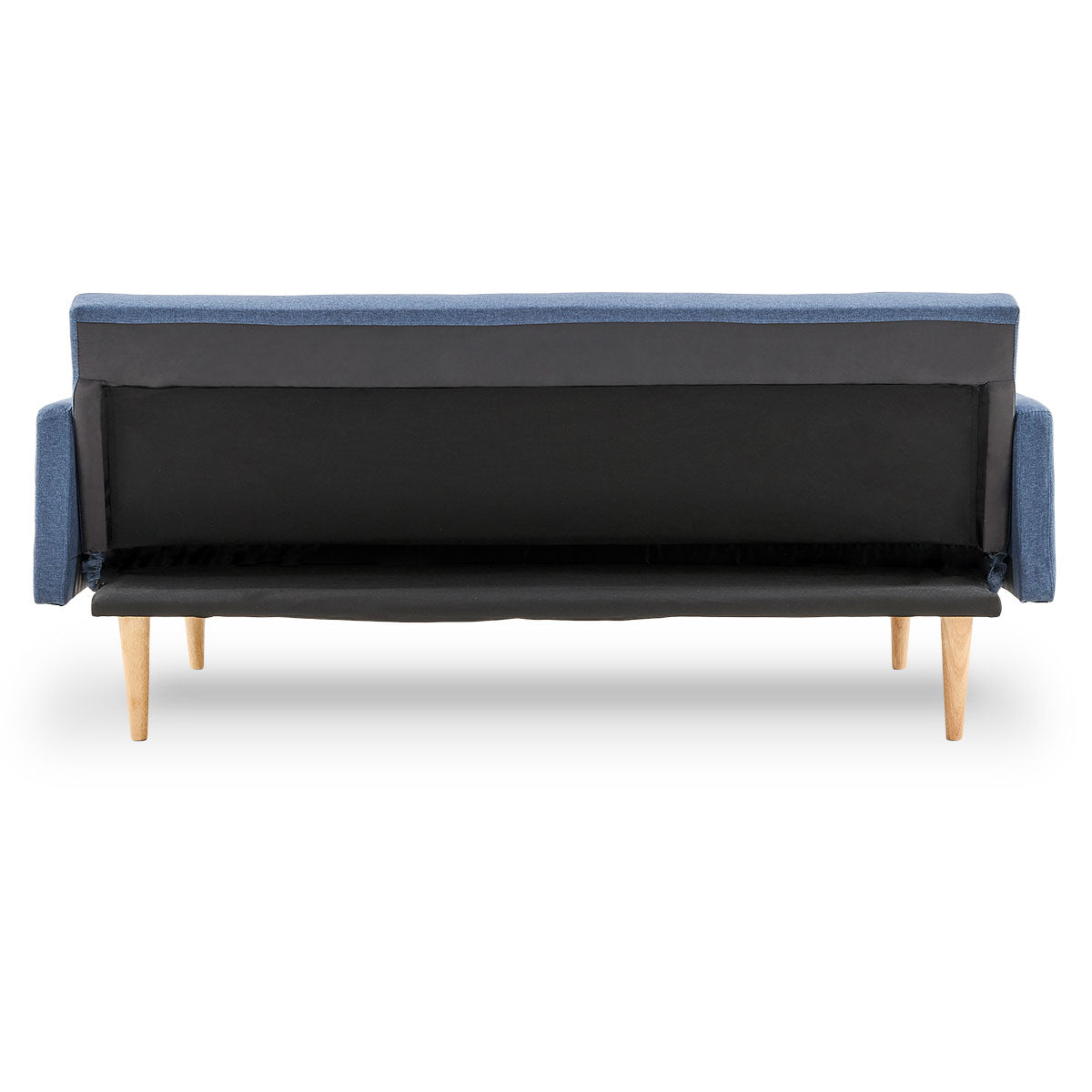 3-Seater Linen Sofa Bed Couch - Blue