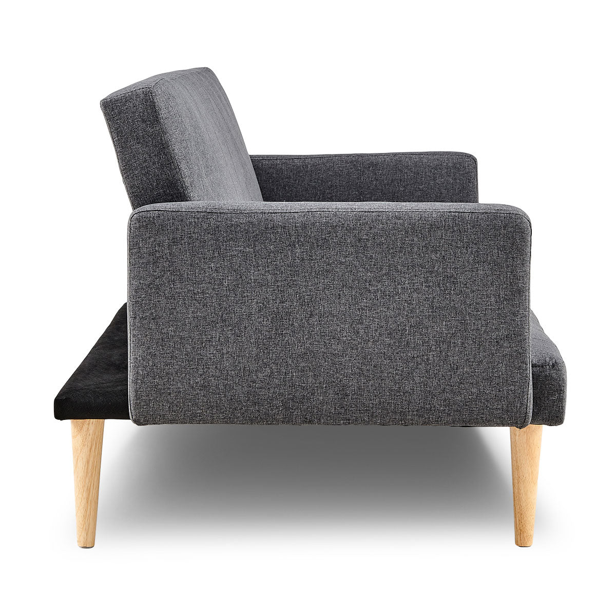 3-Seater Linen Sofa Bed Couch - Dark Grey