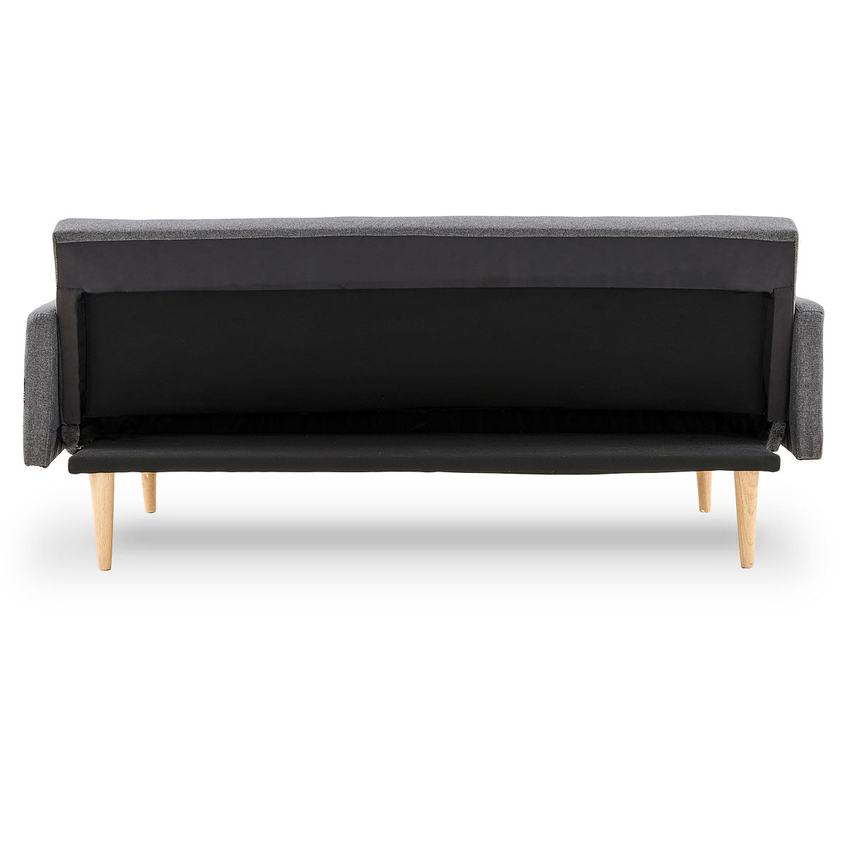 3-Seater Linen Sofa Bed Couch - Dark Grey