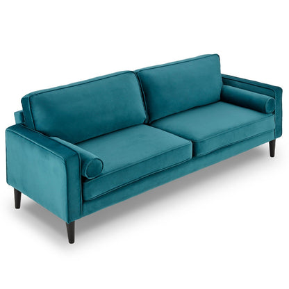 Velvet Sofa Bed Couch Furniture Lounge Suite Seat Blue