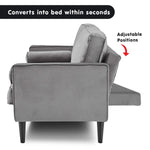 Velvet Sofa Bed Couch Furniture Lounge Suite Seat Grey