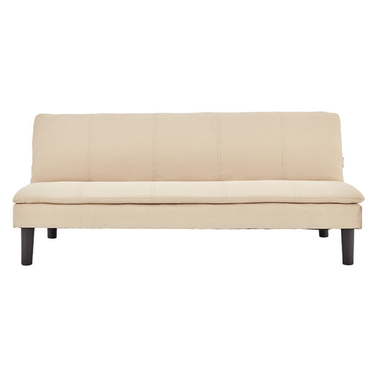 3 Seater Modular Faux Linen Fabric Sofa Bed Couch - Beige