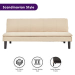 3 Seater Modular Linen Fabric Sofa Bed Couch - Beige