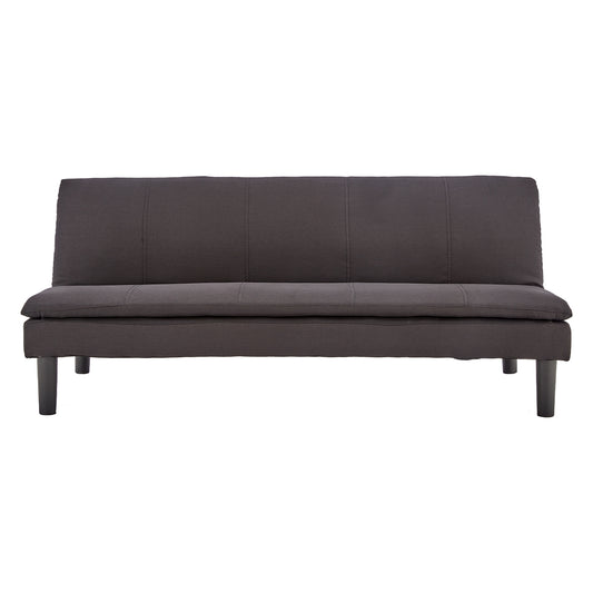 3 Seater Modular Faux Linen Fabric Sofa Bed Couch - Black